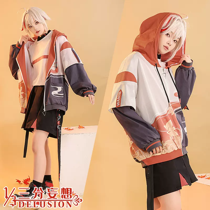 三分妄想原神cos服楓原萬葉衣服赤葉日常衛衣cosplay男裝正太c服-Taobao