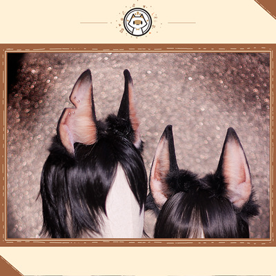taobao agent [Chai Yiyi] Brother Dubin's brother and sister original animal ear dog pure handmade cute KC hair hoop simulation CP match