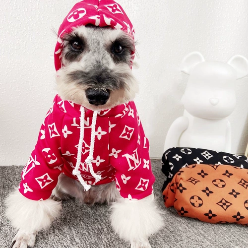 Модная бренда собака весна и осенняя одежда Тедди Шнаузер Бичин маленькая собака и кошачьи домашние капюшоны плюс бархатная теплая толстовка