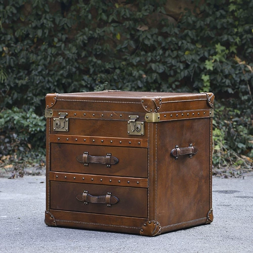 Кожаный журнальный столик, ретро чемодан, воловья кожа, из натуральной кожи, в американском стиле