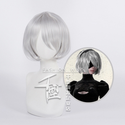 taobao agent [Thousand Types] Neil Mechanical Age 2B COS Wig silver -gray micro -buckle short hair