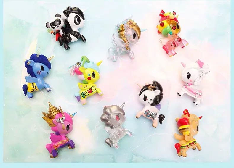 Подлинная бесплатная доставка единороги слепая коробка 7-го поколения Tokidoki Tao Qiduqi подлинно ручной работы анимация двухмерный орнамент