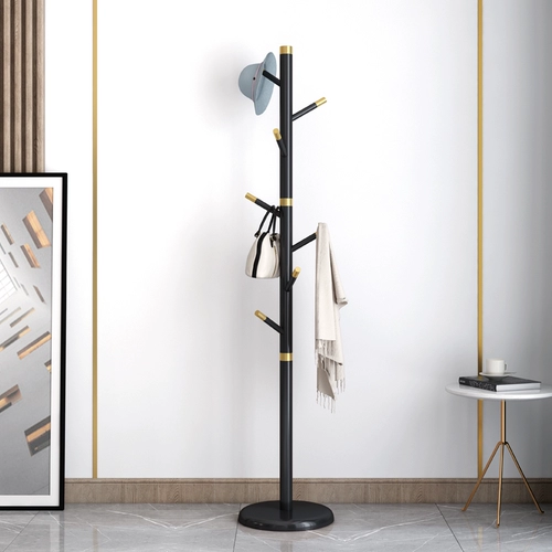 Современная легкая роскошная цельная твердая древесная стойка для спальни для спальни подвесная вешалка медная и деревянная рама новая китайская крыльца