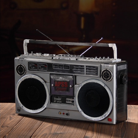 复古怀旧老式铁皮录音机收音机电视机照相机模型摆件拍摄道具装饰