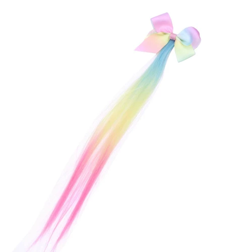 Детские шпильки для волос с бантиком, парик, заколка для волос, аксессуар для волос, градиент