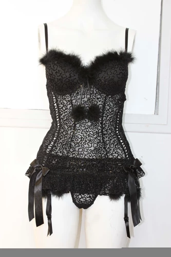 Цветная сексуальная трехмерная рождественская черная кружевная пижама, эффект подтяжки, европейский стиль