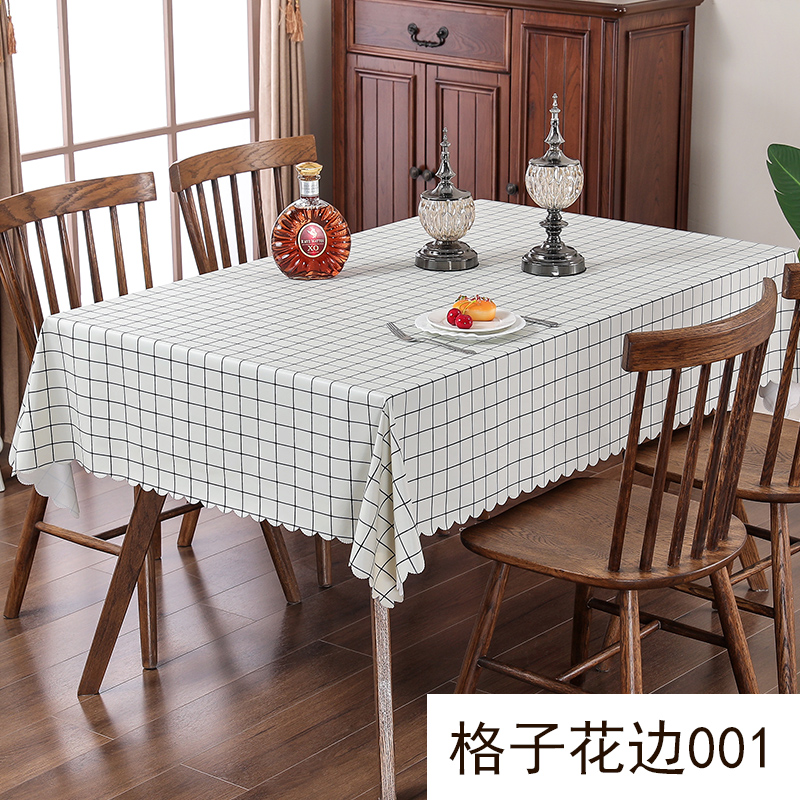 tablecloth pvc waterproof, oil-proof and scald-proof disposable coffee table table mat picnic table cloth desk ins wind student plaid cloth