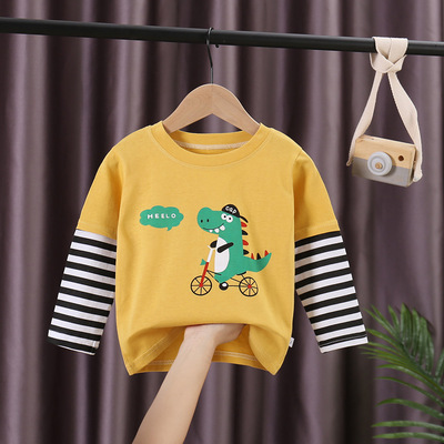 taobao agent Autumn children's cotton T-shirt for boys, long-sleeve, sweatshirt, top