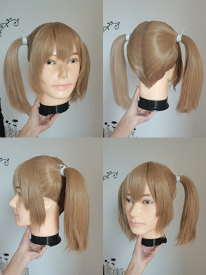 taobao agent [TAN] The eye -catching flying eagle cos styling cosplay double horse tail wigs are customized
