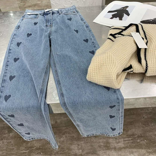 Осенние прямые свободные джинсы, штаны, леггинсы, высокая талия, 2021 года, популярно в интернете, свободный крой