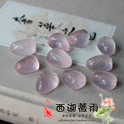 taobao agent DIY natural hibiscus crystal jade cute rabbit pendant.Handmade 钏 Hand necklace zakka accessories