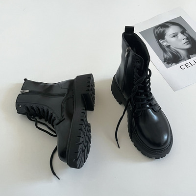 taobao agent Martens, retro fleece demi-season train model English style with zipper, low boots, British style, 2022 collection