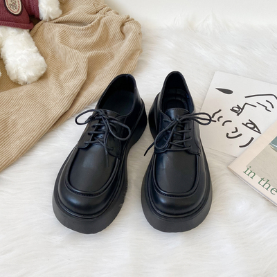 taobao agent Japanese high footwear platform, black universal retro doll head English style, British style