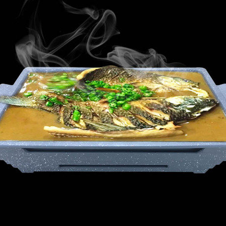 铝合金不粘酒精诸葛烤鱼炉加热保温炉烤鱼盘商用海鲜鱼盘鱼头锅