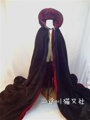 taobao agent Cat also bjd.sd1/6 1/4 1/3sd17 Dragon Soul Uncle Wawear Drag Drag to Drag the Black Red Velvet Cloak