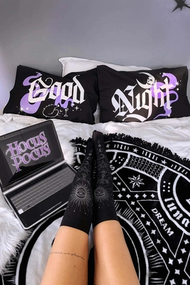 taobao agent Killstar Gothic Dark Niche Double -sided Pattern Black Printing Pillow Case Pillow House