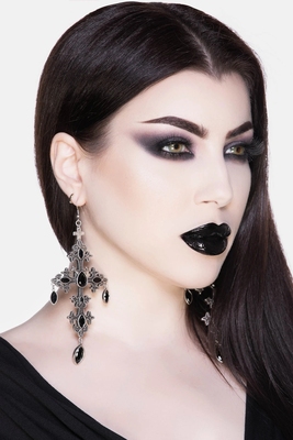 taobao agent Clear price Killstar Diablo Vosptic silver black cross gem pendant earrings jewelry