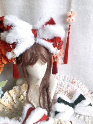 taobao agent Hair accessory, rabbit, red big Hanfu, Lolita style