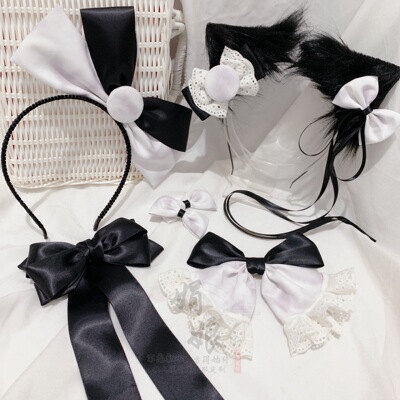 taobao agent Miss Black Miss Lolita Butterfly Jet Original Fan Tiger and Leopard cuts three -stage cream three flower cat tabby cats