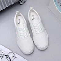 Высокая белая тканевая повседневная обувь, белая обувь, кроссовки, в корейском стиле