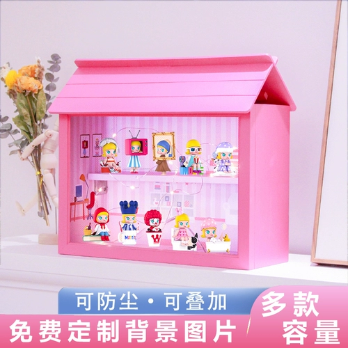 Хранение слепой коробки Ackli Display Box Bubble Mart -Clease Dustcase Transparent Scene Villa Рука почерк