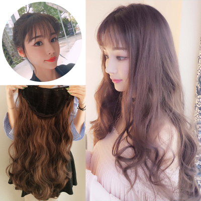 taobao agent Wig female long curly hair big wave micro -curly long hair net red cute long straight hair invisible without trace U -shaped half -head set