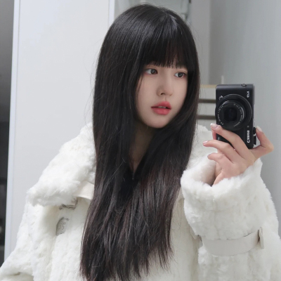 taobao agent Meisu wig Female long hair full set of natural simulation long straight hair net red air bangs daily JK wig