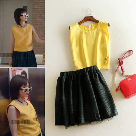 网站地图 欢乐颂王子文曲筱绡同款16春夏新款黄色无袖