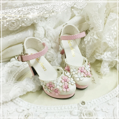 taobao agent Youmi BJD baby shoes carving stereo flower lace high heels 1/3 points SD16 female 4 points MDD Xiongmei