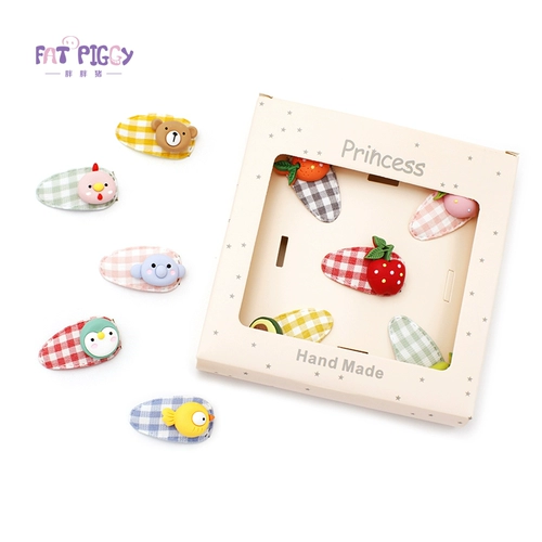 Подарочная коробка, детский мультяшный аксессуар для волос, милая челка, заколка для волос, в корейском стиле, в цветочек