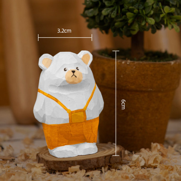 木玩世家 Резьба по дереву медвежата украшение компьютерный стол украшение Исцеляющее настроение украшение Сидеть в ветре подарок девочки