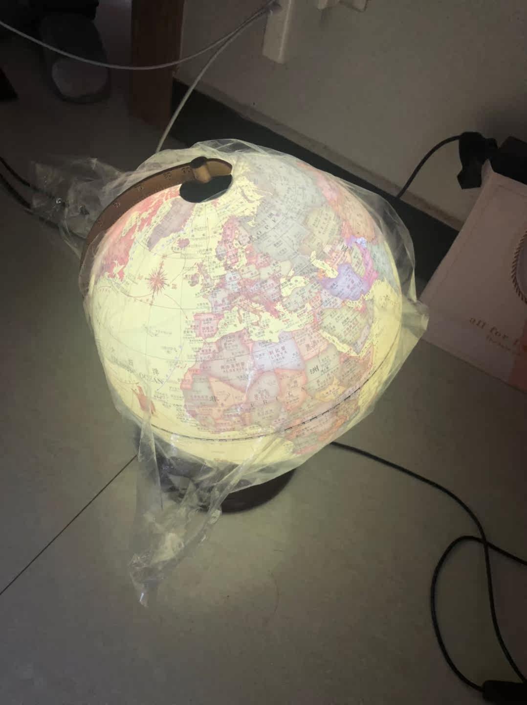 爱贝儿仿古复古地球仪带灯学生用初中生20cm中号高清2020美式欧美复古摆件32cm创意摆件办公室居家摆设儿童