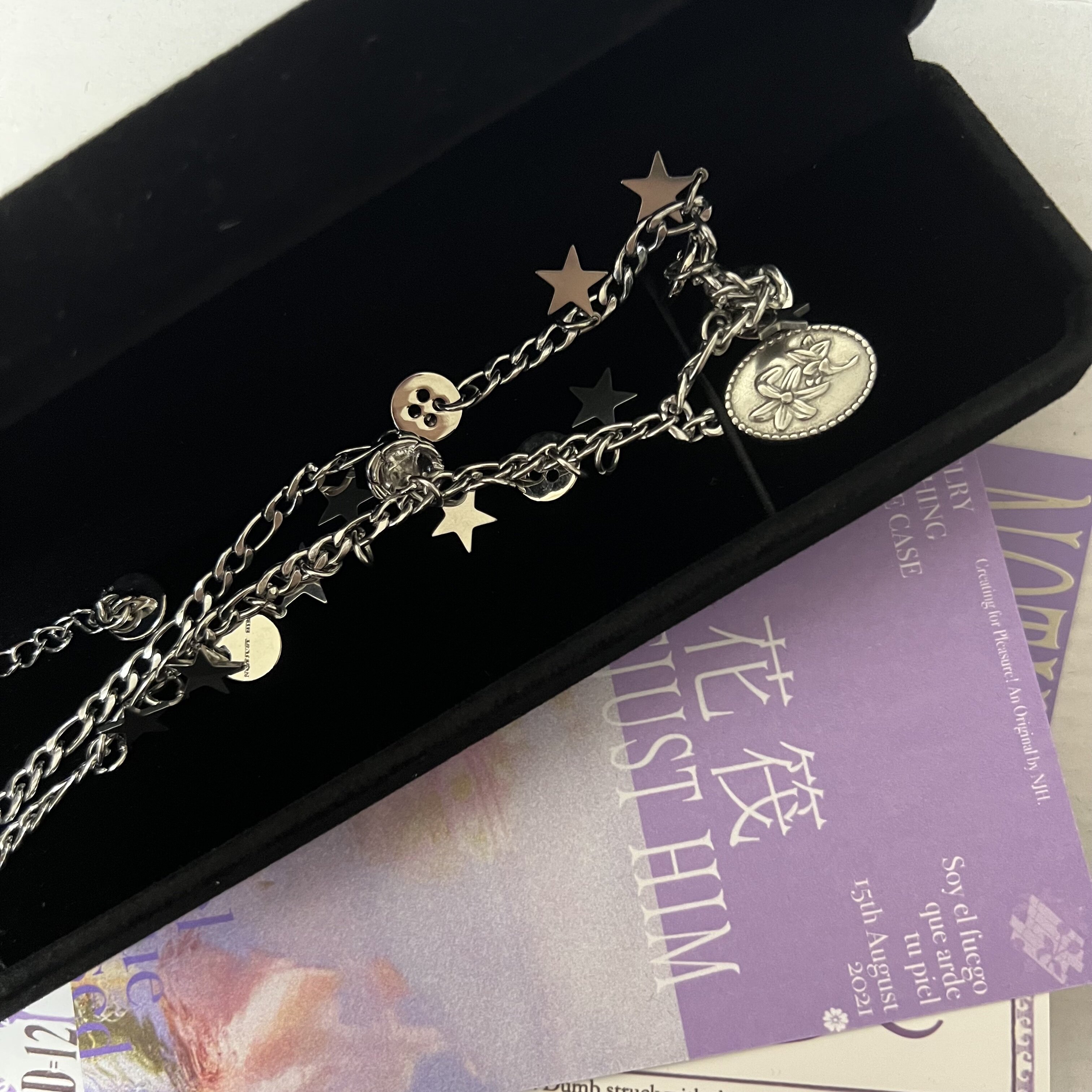 花筏notjusthim 行星环绕 星星造型玫瑰挂坠项链情侣百搭钛钢