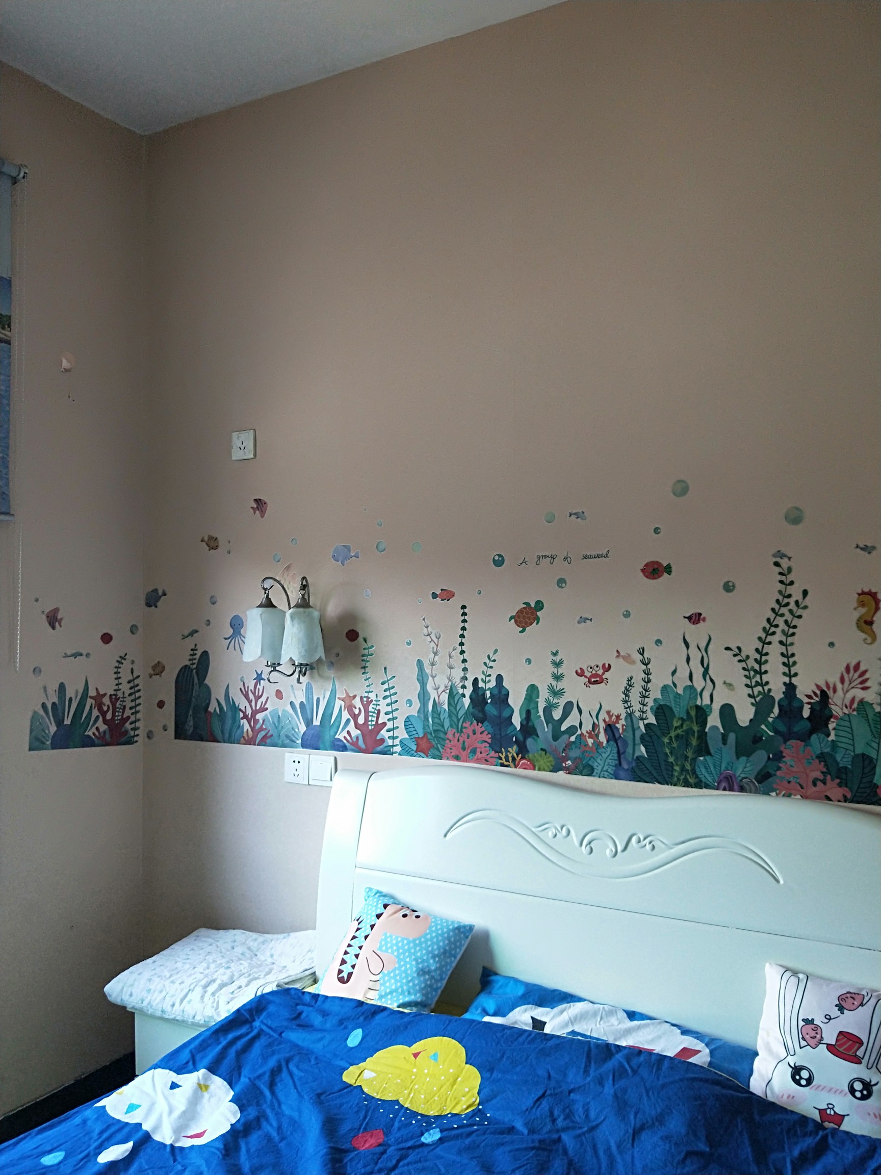 海草ins小清新植物裝飾壁紙臥室房間佈置牆貼畫壁紙自粘個性貼紙