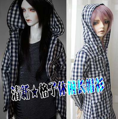 taobao agent 3 points/17/uncle BJD.SD.dd ★ Fresh jacket ★ Puland Pin white plaid casual gown ~ pocket