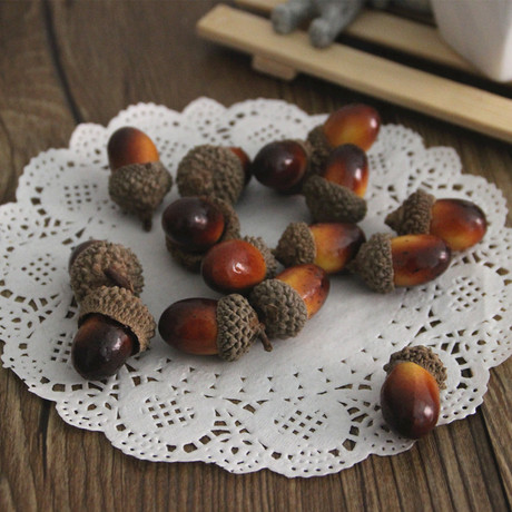 zakka橡子壳松果淘宝网店拍照道具 仿真橡果饰品拍摄道具家居装饰