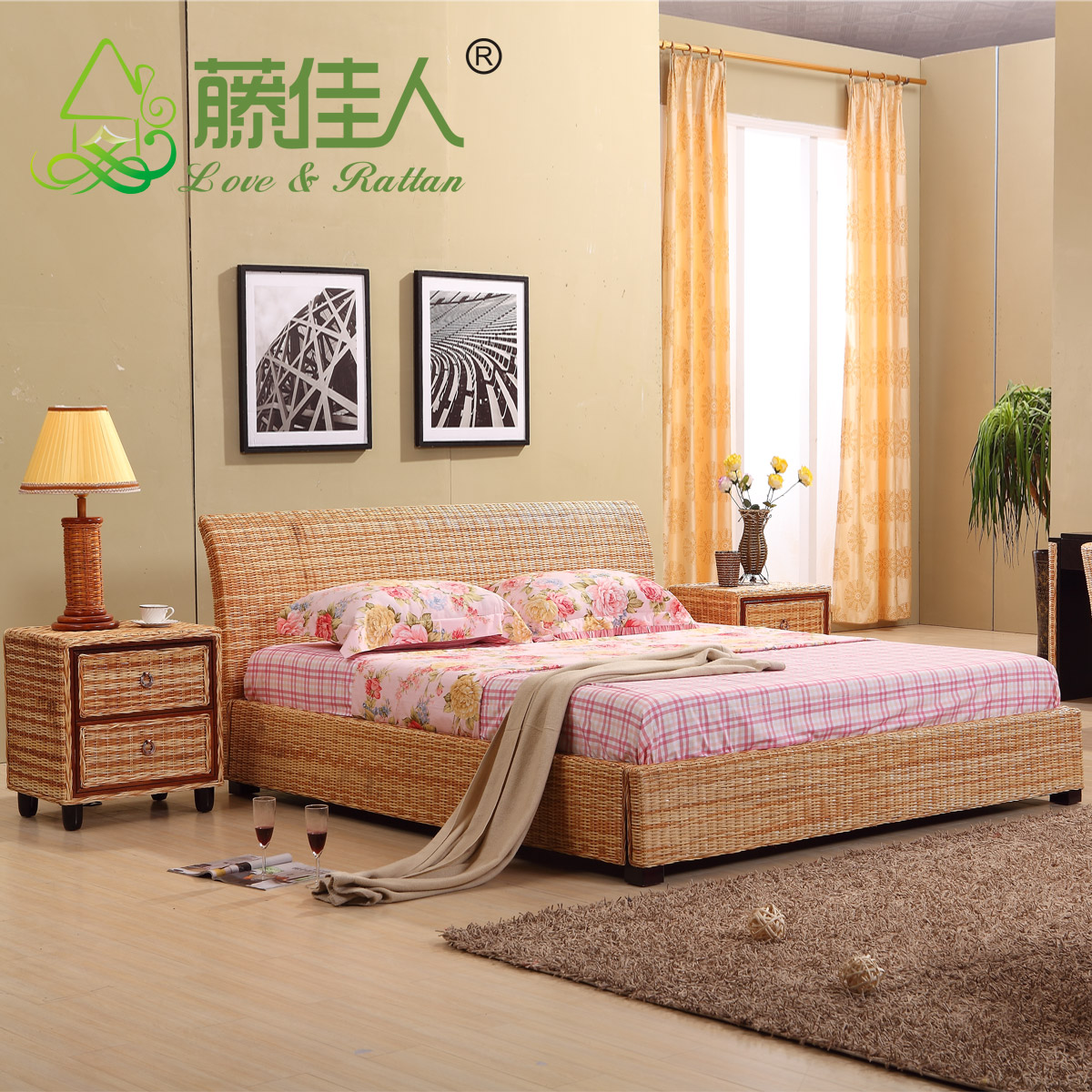 

спальня из ротанга Love & Rattan 1.8 1.5
