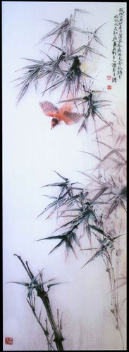 Su xiu Diy Kit, Чэнь Чжикай Мейлан Бамбук Хризантема Экран-Бамбук Цвет