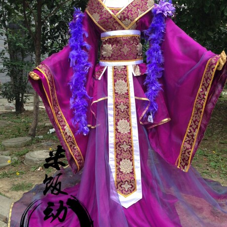 华丽紫色古装 妖神花千骨cos 韦紫 华丽十三月cos 古装cos定做