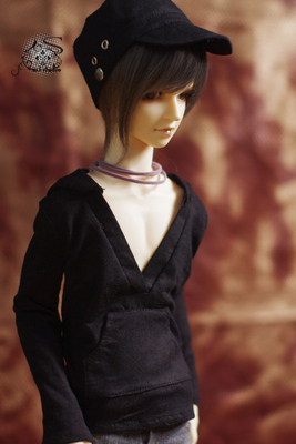 taobao agent M3 BJD baby clothes 4 points and 3 points Uncle shopkeeper recommends the black V -neck hat sweater Zhuang uncle Zhuang