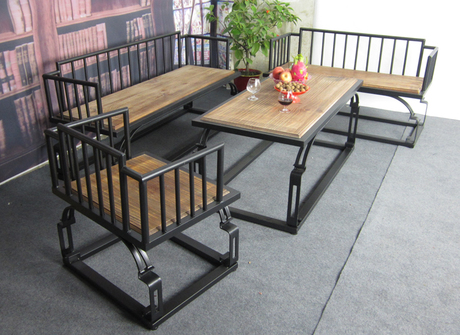 

набор складной мебели High/grade iron solid wood table and chairs