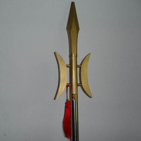 三国吕布兵器双月方天画戟 儿童节年会舞台表演道具礼品不锈钢杆