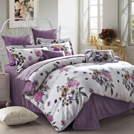 梦兰家纺 床上用品 拉舍尔磨毛床单四件套 冬季保暖 伊韵迷香