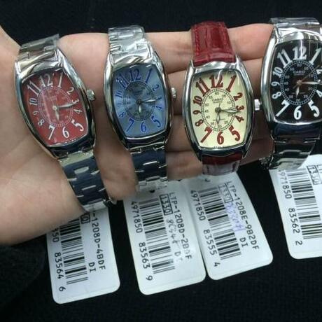 香港代购 全新正品卡西欧女士休闲石英表 小红表 ltp-1208d