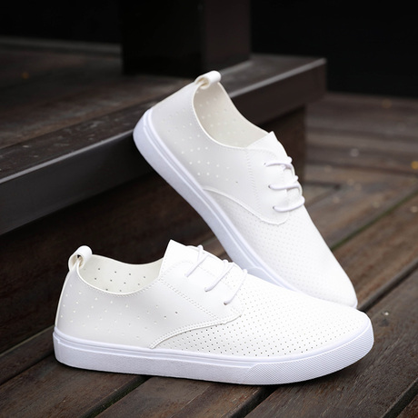 【透气白色休闲鞋】_白色休闲鞋图片_男士板鞋价格_搭配分享 - 爱逛街