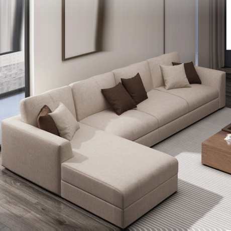 北欧风格布艺沙发合组合现代简约小户型l3转角贵妃三人位乳胶沙发