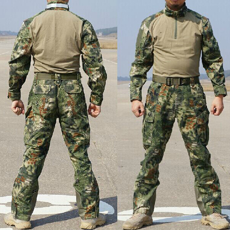 酋长正品蟒纹迷彩响尾蛇专业版战术套服野外训练作战服男丛林套服