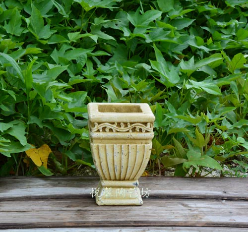 Европейская керамика чашка гончарная чашка высокая чашка цветочной горшок зеленый зеленый цвет, создавая старые серии теплые ретро многосел
