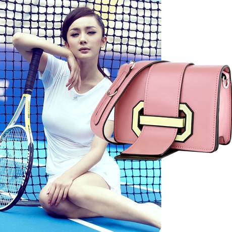 杨幂同款宽肩带小包包女2017新款真皮舌头包百搭大气迷你斜跨韩版