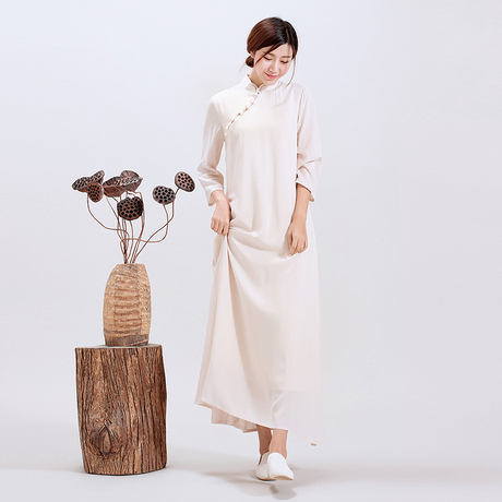 【旗袍连衣裙】_女中长款长裙图片_文艺连衣裙价格_搭配分享 - 爱逛街